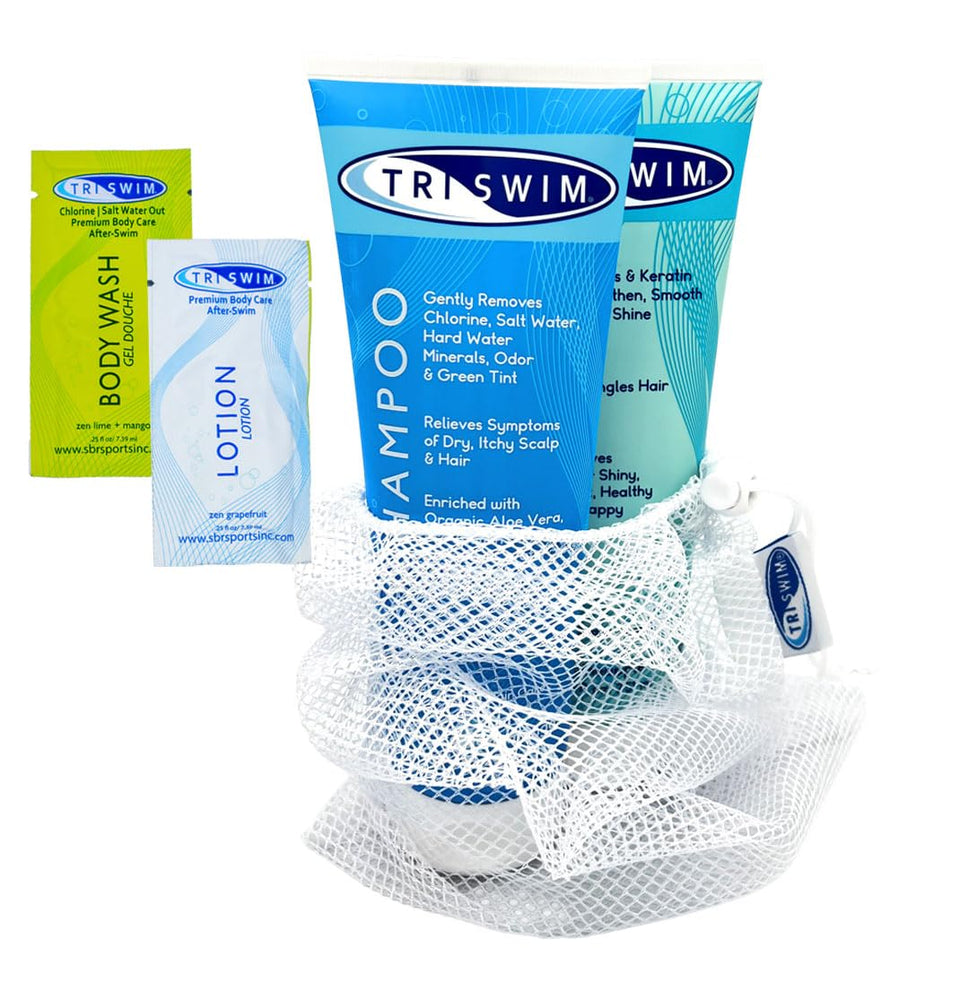 TRISWIM front packaging set showing both bottles for chlorine removal