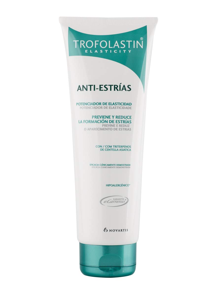 TROFOLASTIN front packaging showing tube and clear benefit for skin elasticity