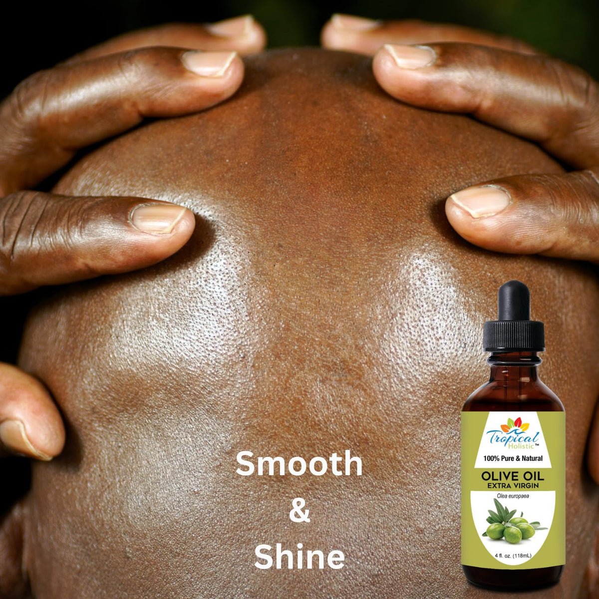 Tropical Holistic label close‑up noting Tunisian origin and organic extra virgin benefit