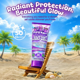 TROPICAL OTT3RS close-up shimmer on skin adding a playful reflective finish
