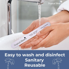 Tropical Shine file held in hand to show length and ergonomic control benefit