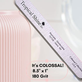 Tropical Shine label and dimensions visible to confirm size and grit information