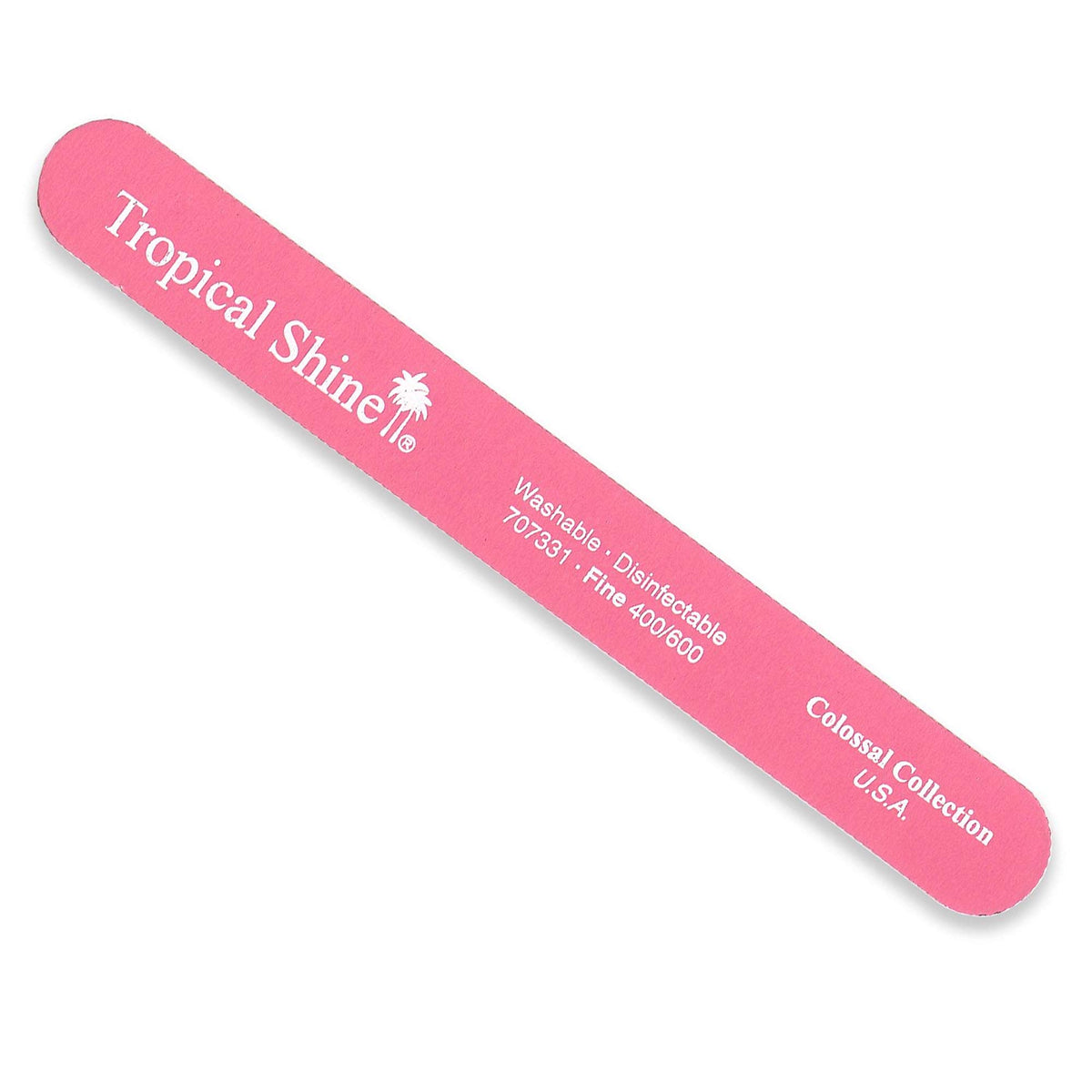 Tropical Shine extra-fine pink file close-up, delivers gentle smoothing