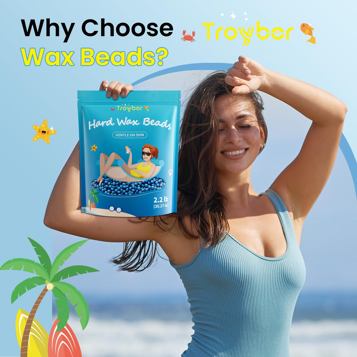 Troyber peel-off removal showing clean stripless wax removal benefit