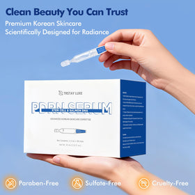 TRSTAY LUXE application demonstration post-microneedling showing gentle soothing benefit