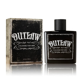 Tru Fragrance Beauty Outlaw front bottle showing label and rugged styling benefit: clear brand identity