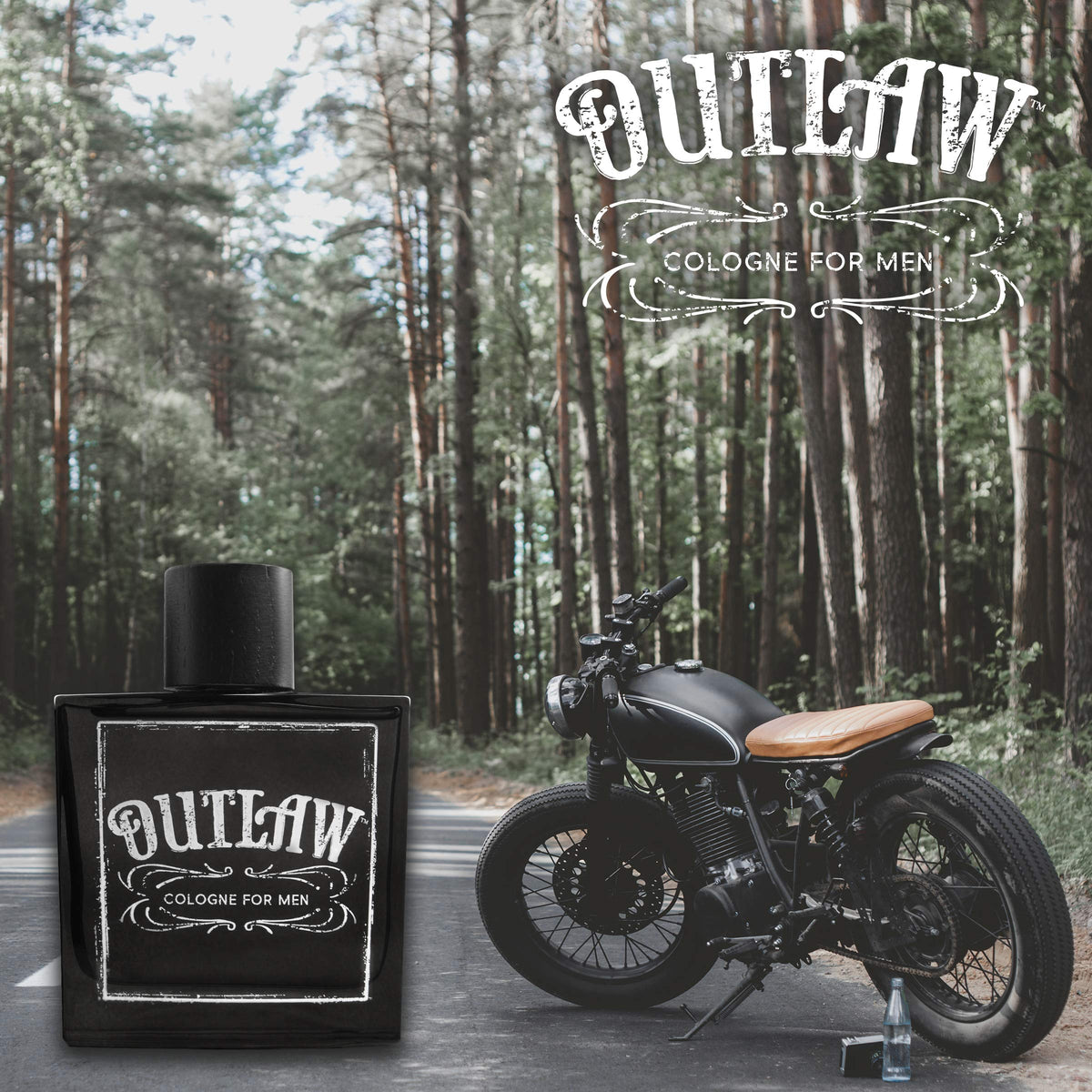 Tru Fragrance Beauty Outlaw on bathroom vanity in lifestyle scene benefit: everyday grooming fit