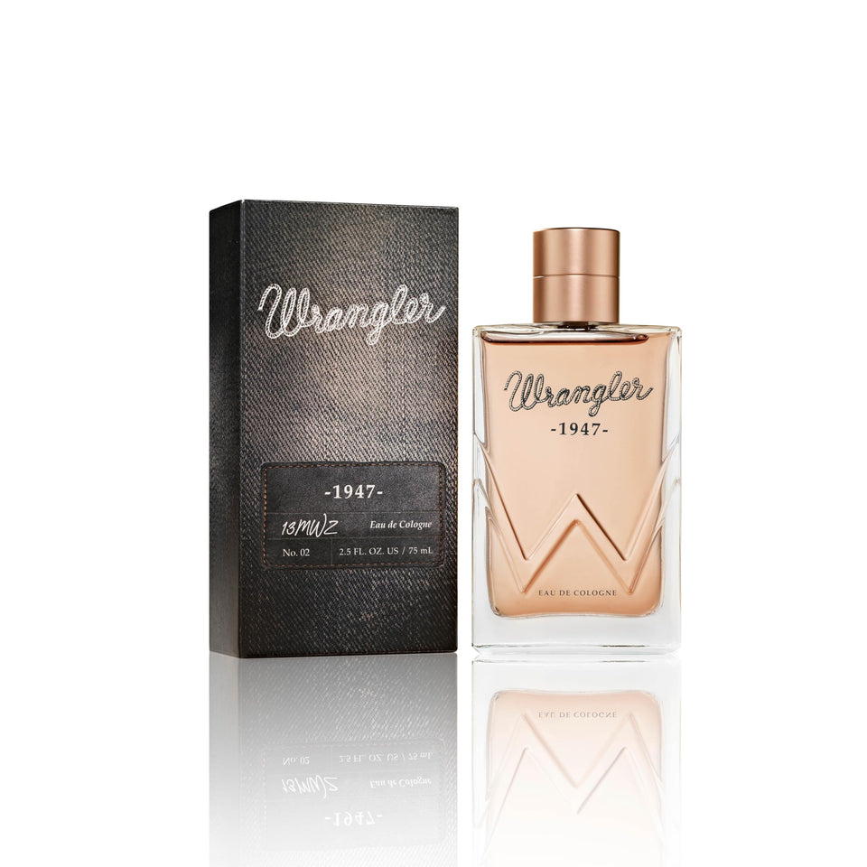 Tru Fragrance Beauty Wrangler 1947 front bottle showing rugged masculine design and clear branding