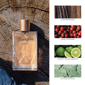 Tru Fragrance Beauty Wrangler 1947 spritz in motion showing fine mist and instant freshness benefit