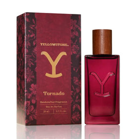 Tru Fragrance Beauty front bottle displaying the Yellowstone Tornado label and confident style