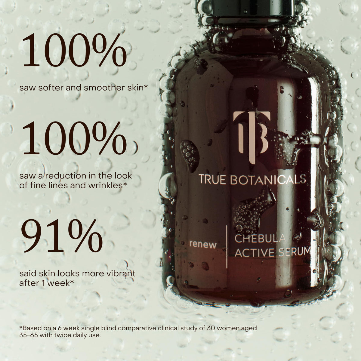 True Botanicals hand application showing lightweight absorption and dewy finish