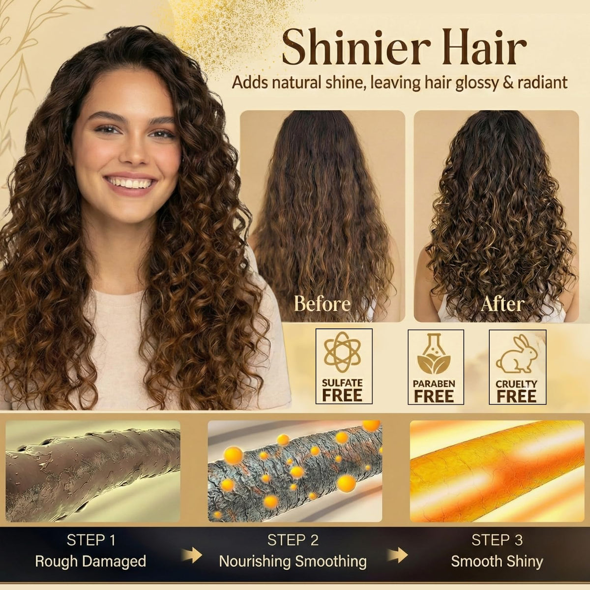TRUÉ PURSUÉ in-shower use with wet hair showing application and rinse benefit
