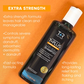 True+Real hands applying shampoo to wet scalp for targeted symptom control
