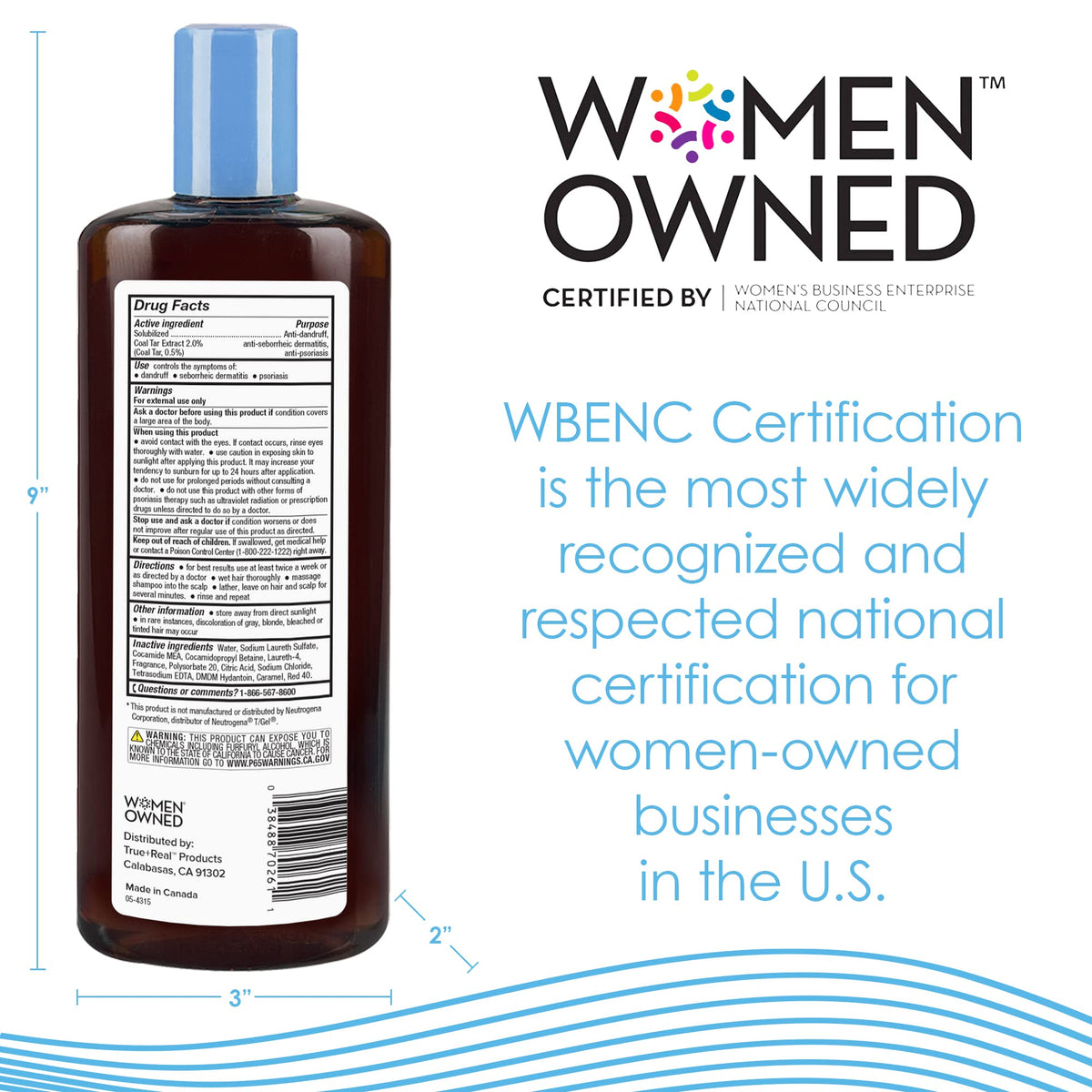 True+Real shampoo in hand showing amount to apply and easy spreadability