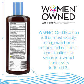 True+Real shampoo in hand showing amount to apply and easy spreadability