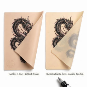 TrueSkin thickness edge view highlighting 4–5mm durability and bleed protection