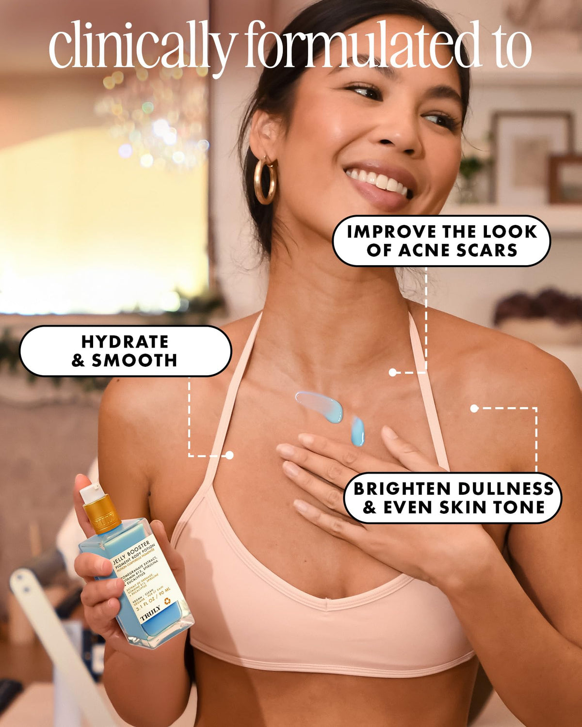 Truly application on arm demonstrating even coverage and smoothing effect