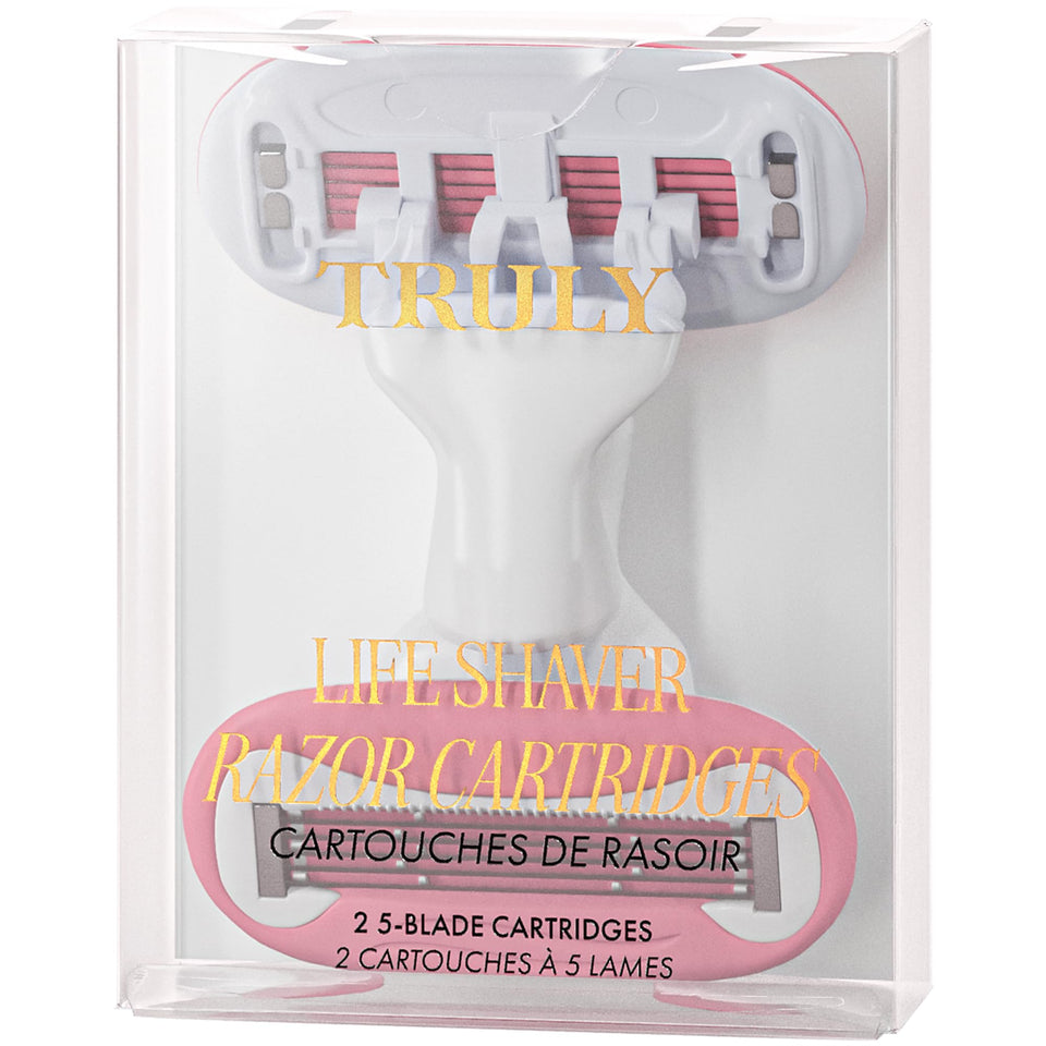 Truly Beauty front view of 2-pack refill cartridges showing snap-in design and convenience