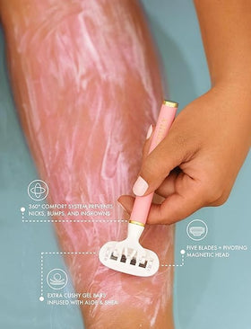 Truly Beauty shaving demo with pivoting head delivering comfortable contouring shave