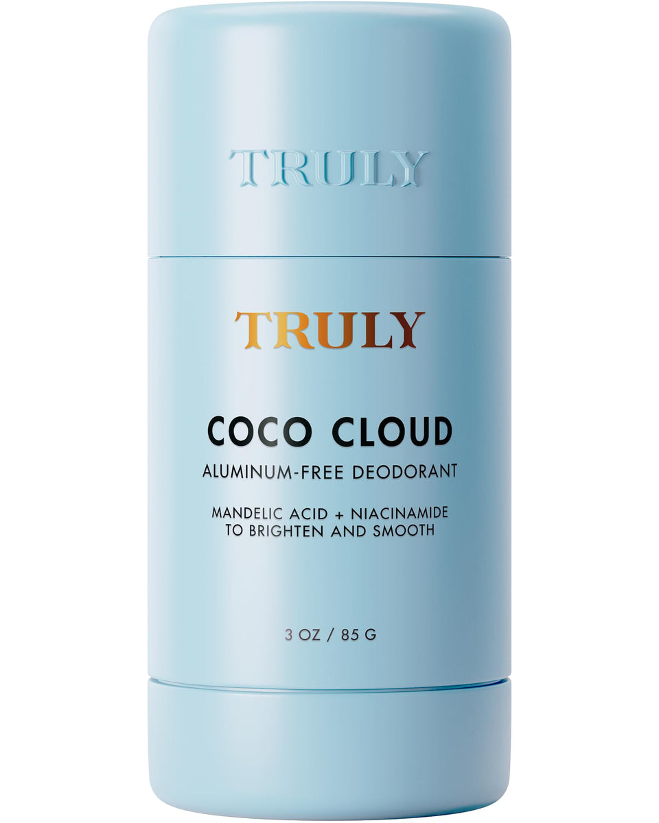 Truly Coco Cloud front stick showing packaging and scent benefits