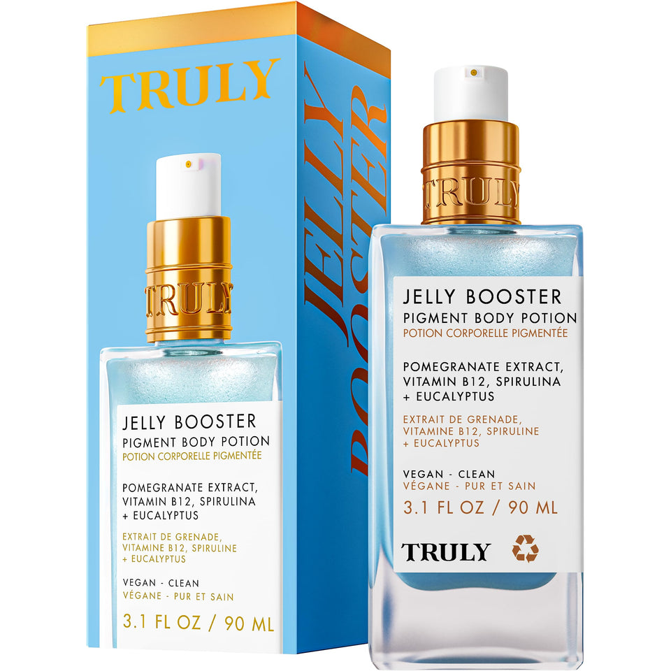 Truly front packaging showing bottle and jelly serum for clear application