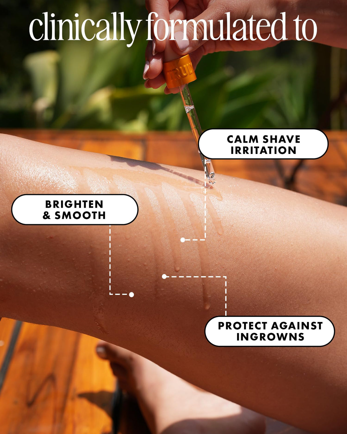 Truly close-up label view showing clean, vegan formulation benefit