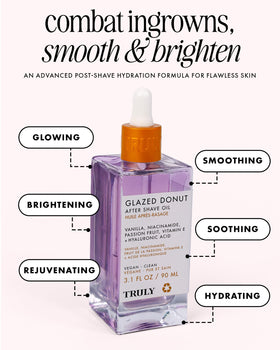 Truly pouring oil texture close-up illustrating quick absorption benefit