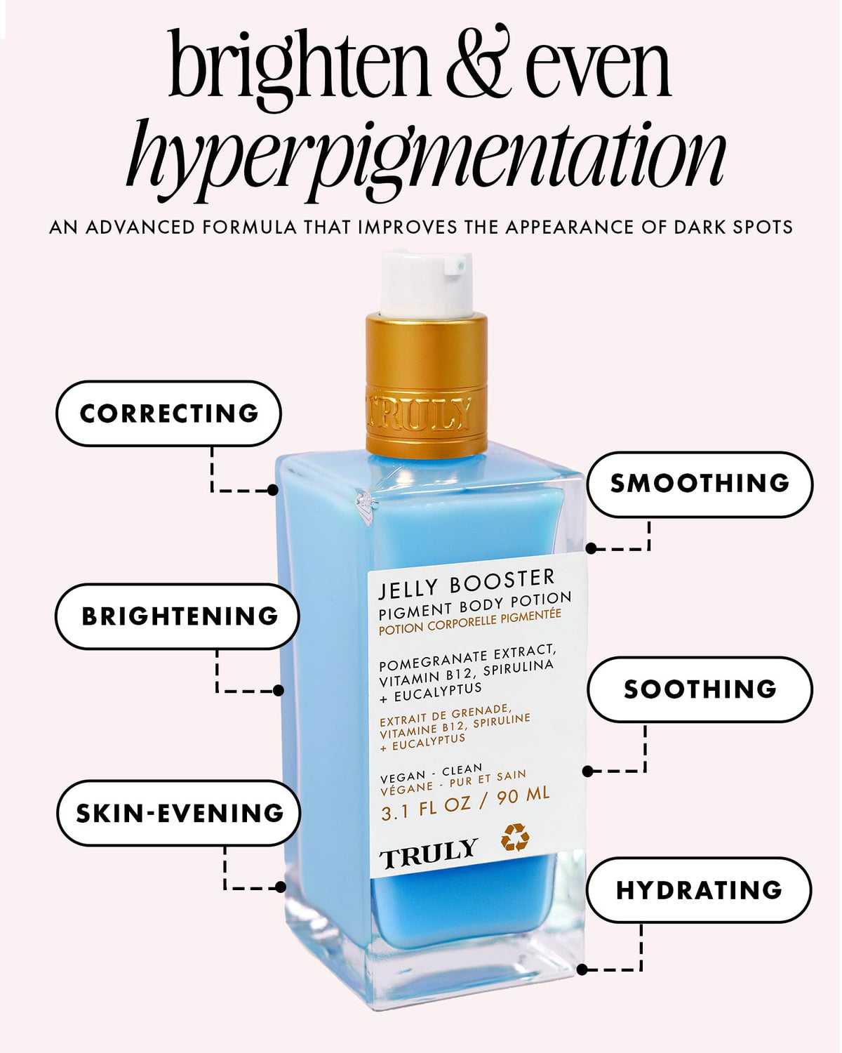 Truly close-up of jelly serum texture highlighting lightweight absorption benefit