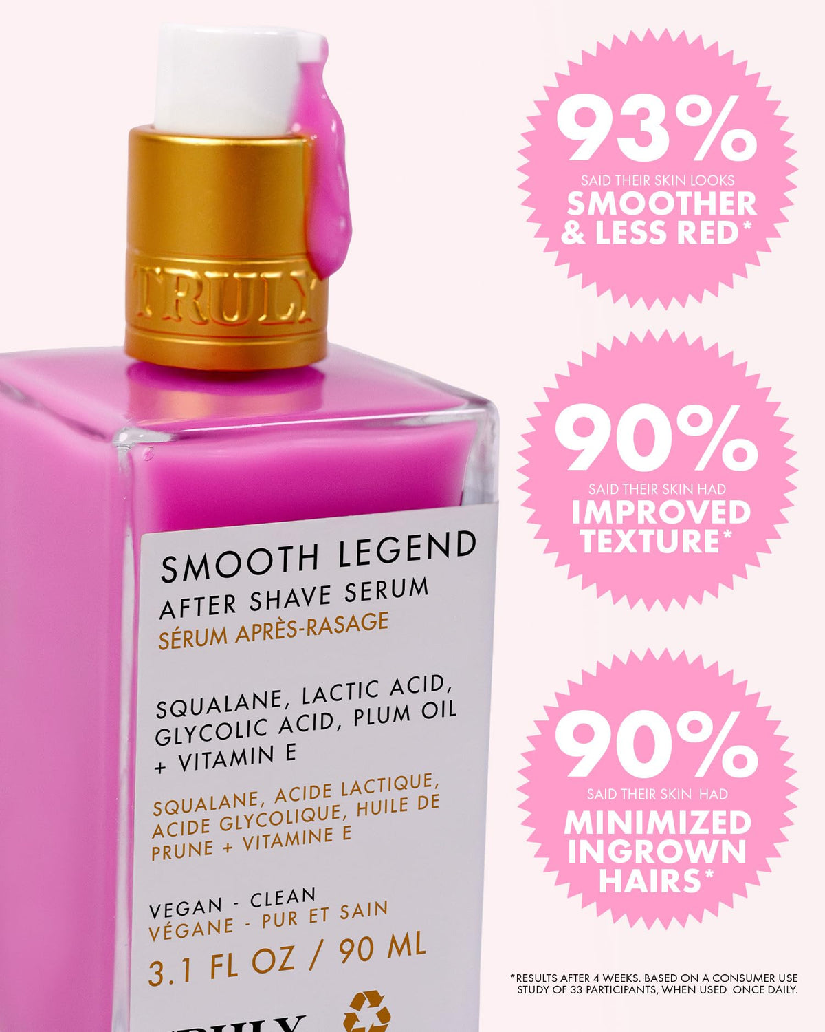 Truly scent notes composition with pear jasmine cedar indicating a refined fragrance benefit