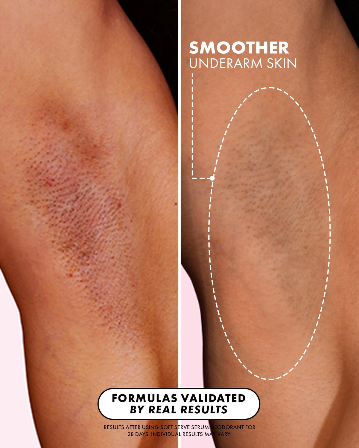 Truly applying serum to underarm, shows smooth application and no residue