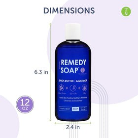 Truremedy Naturals body wash pouring to show creamy texture and moisturizing effect