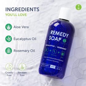 Truremedy Naturals 12oz bottle in hand showing size and travel-friendly convenience