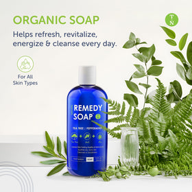 Truremedy Naturals close-up of creamy body wash texture showing moisturizing oils