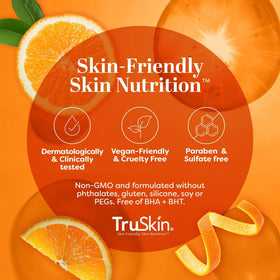 Model applying TruSkin Naturals serum to cheek to show smooth absorption benefit