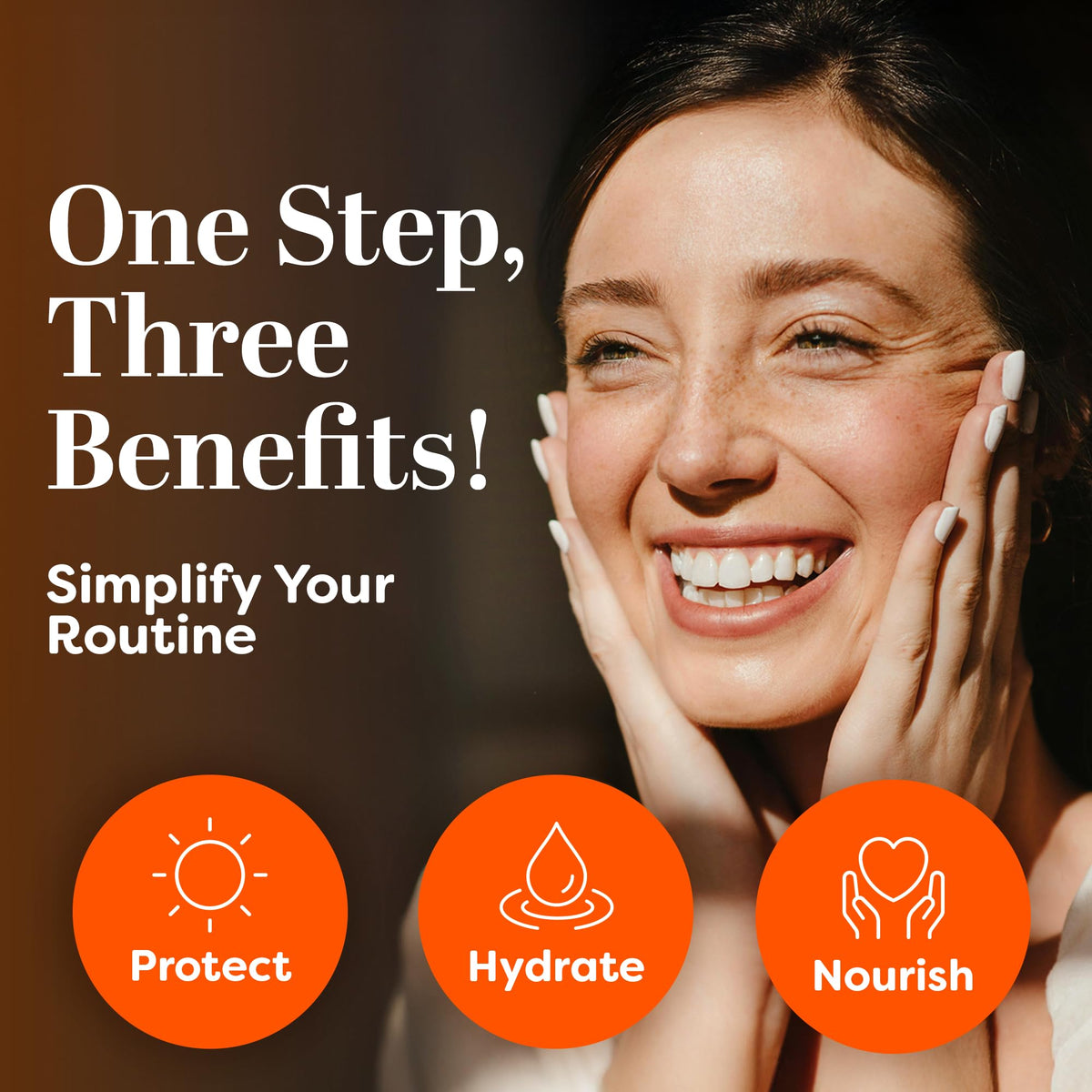 TruSkin application under makeup illustrating smooth layering benefit