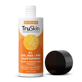TruSkin before and after texture demo showing smoother-looking skin over time