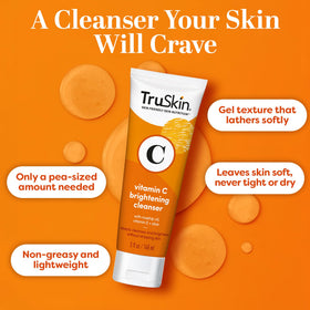 TruSkin bottle beside rosehip and aloe representing nourishing botanicals