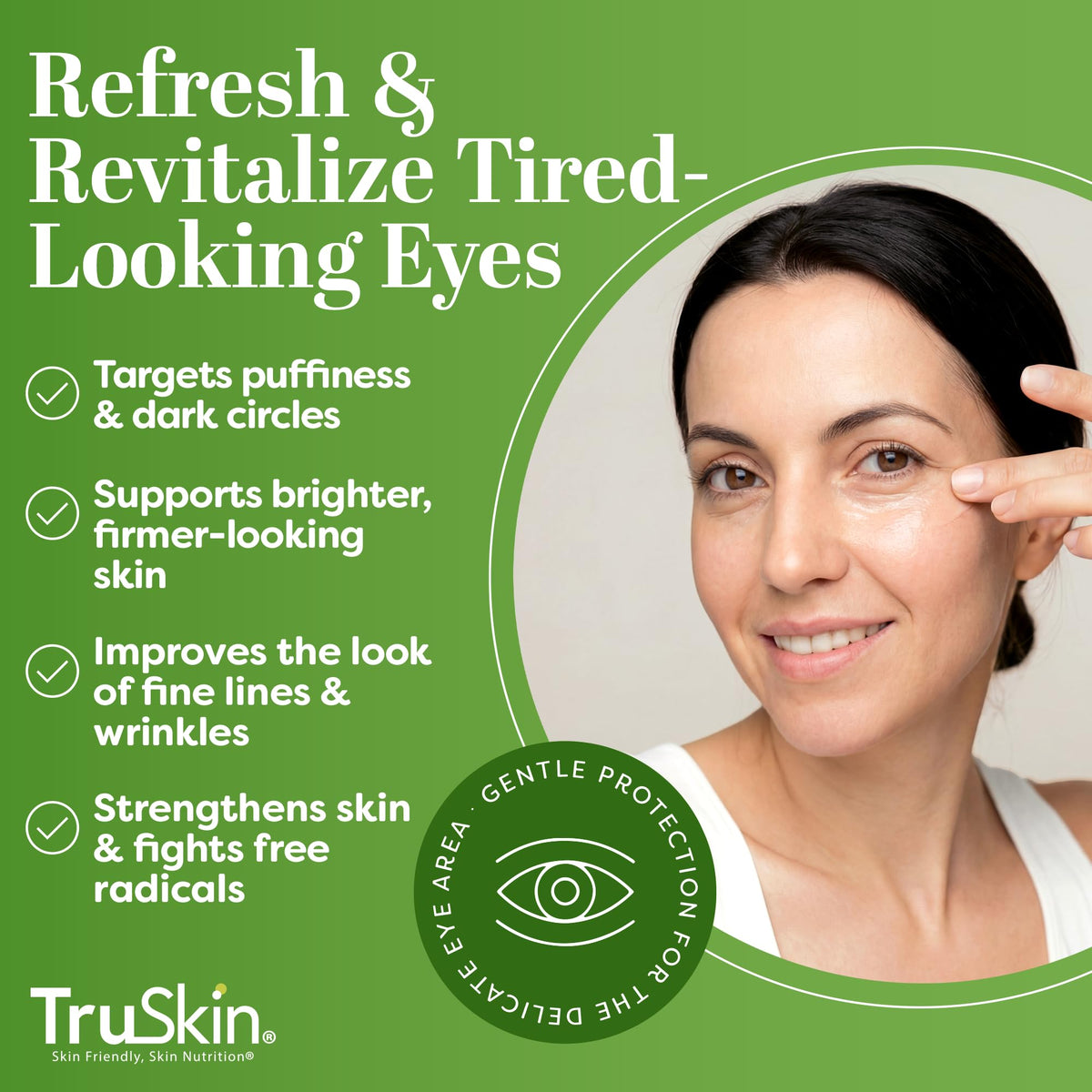 TruSkin gel on fingertip ready to apply showing easy application and smoothing benefit