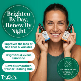 TruSkin duo side-by-side with size comparison to show 1 fl oz bottles