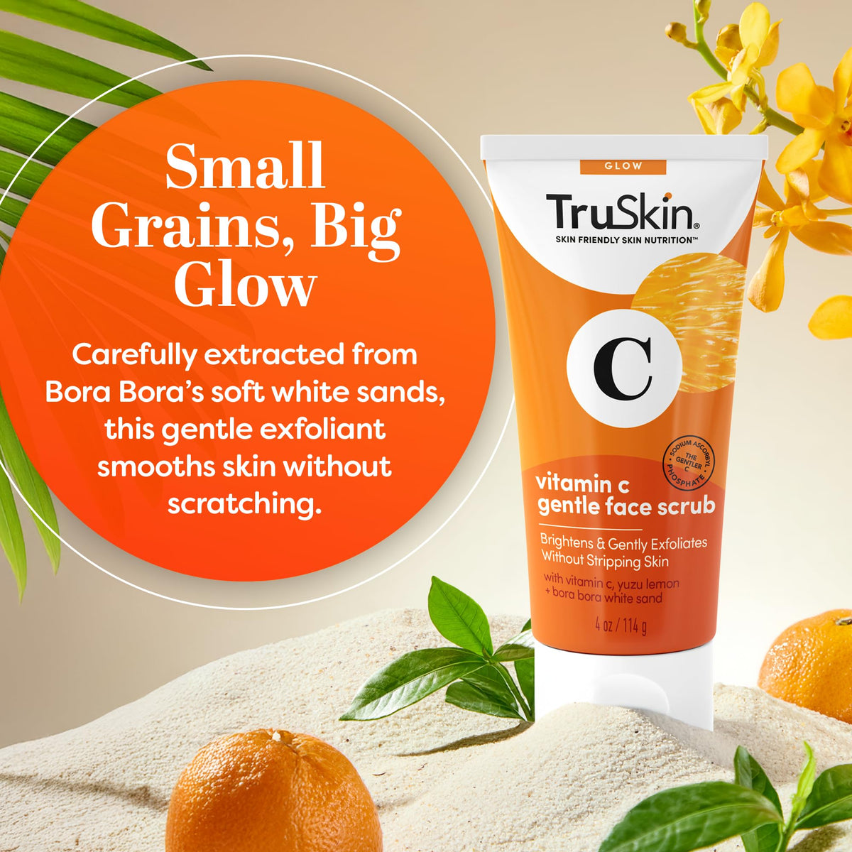 TruSkin label ingredients detail highlighting vitamin C and clean formulation