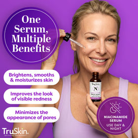TruSkin serum droplet texture highlighting lightweight hydration and smooth finish