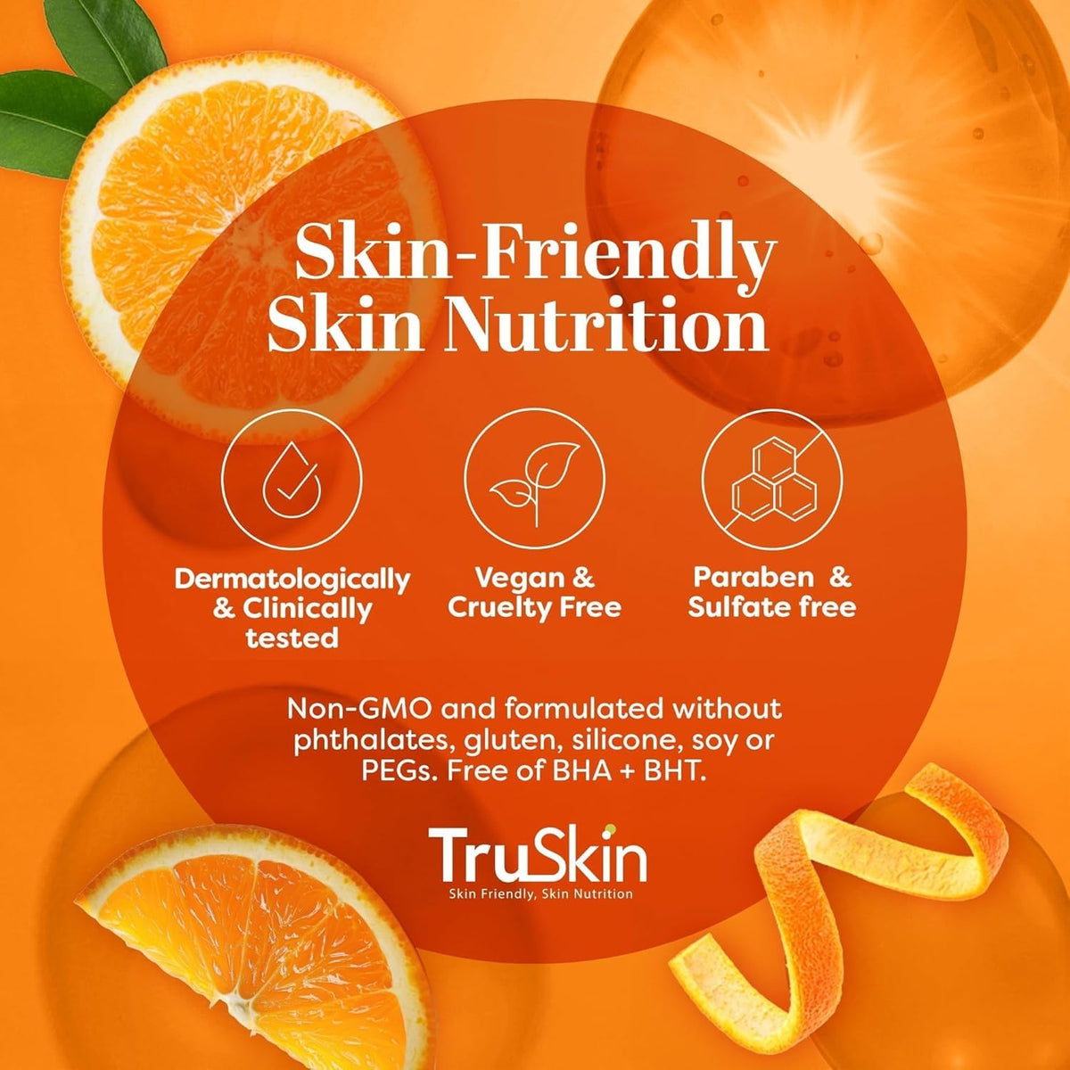TruSkin night cream on bathroom vanity next to skincare, demonstrating nightly routine use