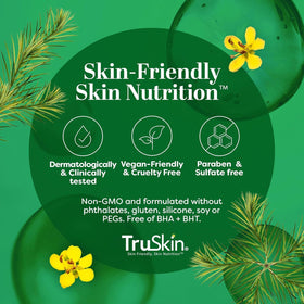 TruSkin label close-up showing active ingredients list and ingredient transparency benefit