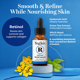 TruSkin dropper dispensing serum highlights easy application benefit