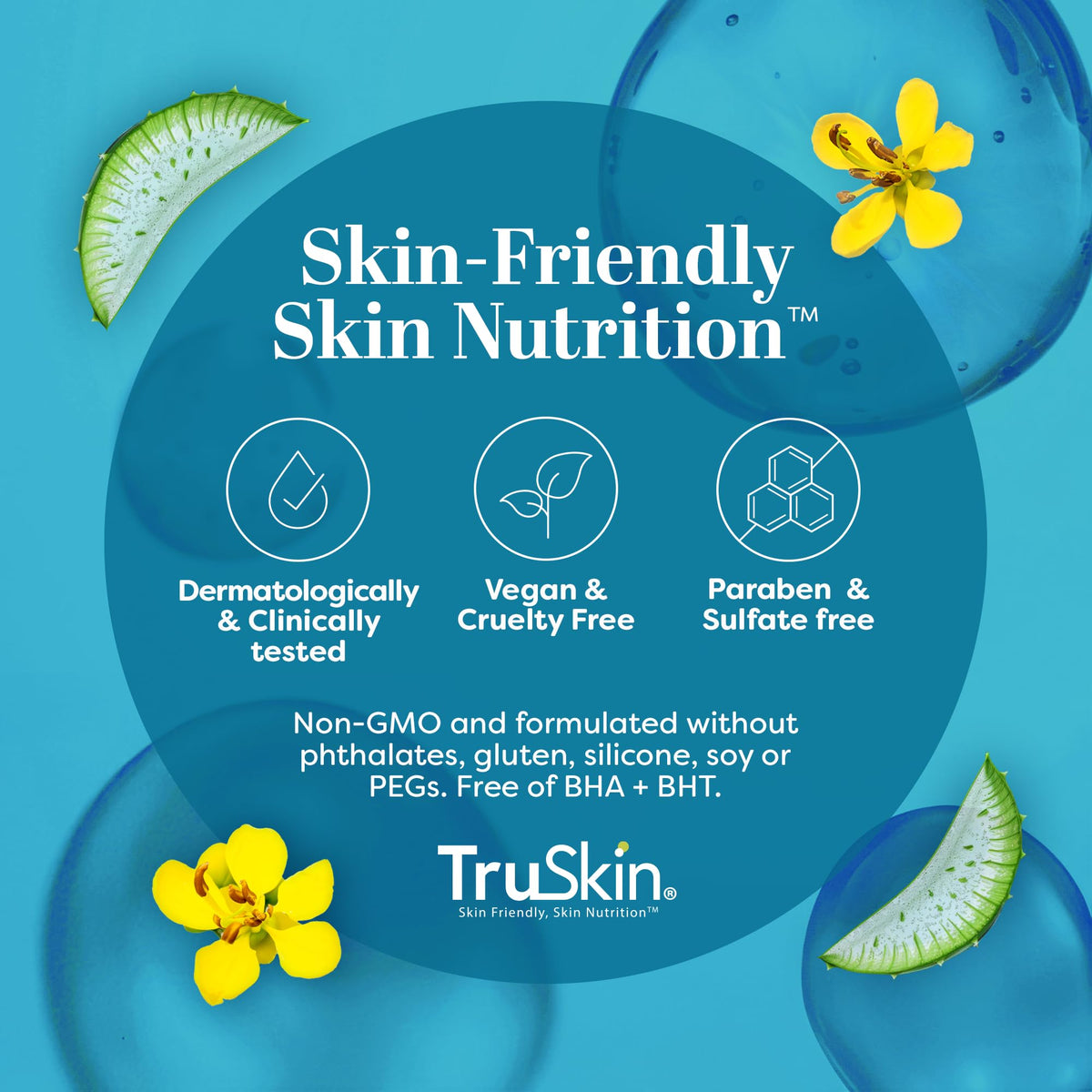 TruSkin serum layered under moisturizer showing easy layering and improved hydration