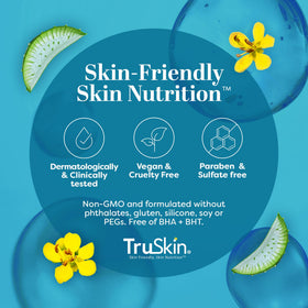 TruSkin serum applied before night cream indicating evening hydration and skin recovery support