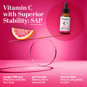 TruSkin ingredient display with Vitamin C and Retinol emphasizing efficacy