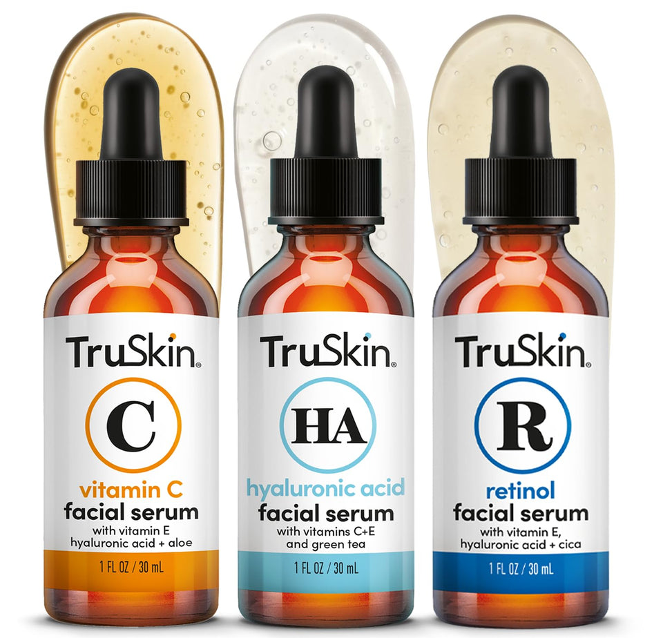 TruSkin trio front packaging showing three serums for a complete routine