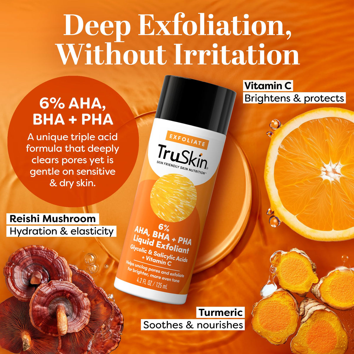 TruSkin liquid texture close-up highlighting lightweight, fast-absorbing benefit