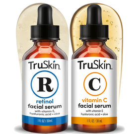 TruSkin Vitamin C bottle front view showcasing brightening serum benefits